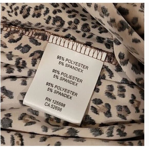 Ellen Tracy Womens Leopard Print Sleeveless Wrap Jumpsuit S Polyester Spandex - Picture 6 of 12